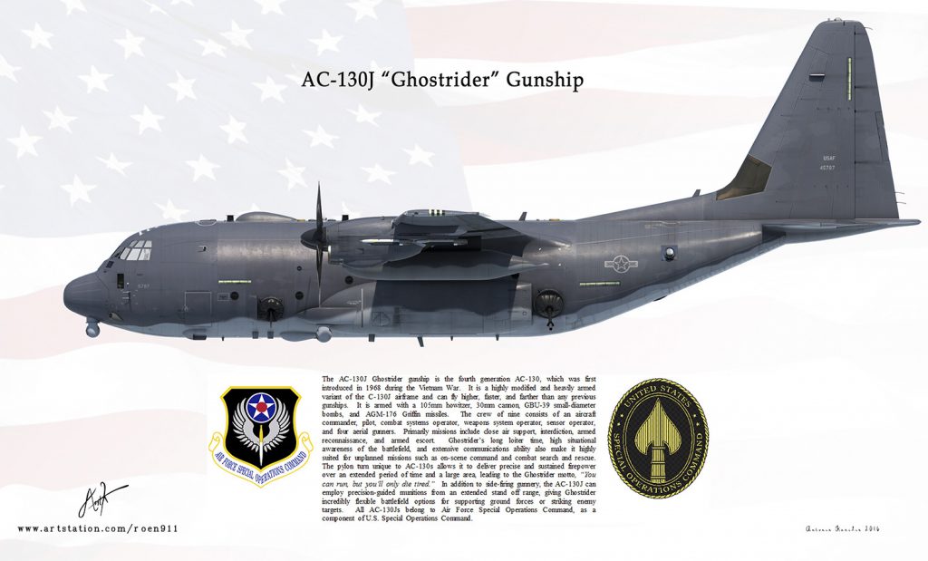 AFSOC AC130J Ghostrider gunship